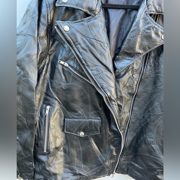 Men’s Leather Motorcycle Jacket - Picture 4 of 12